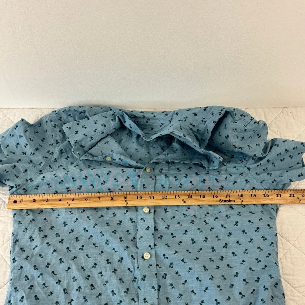 Banana Republic Men's Slim Fit Palm Tree Print Short Sleeve‎ Shirt M